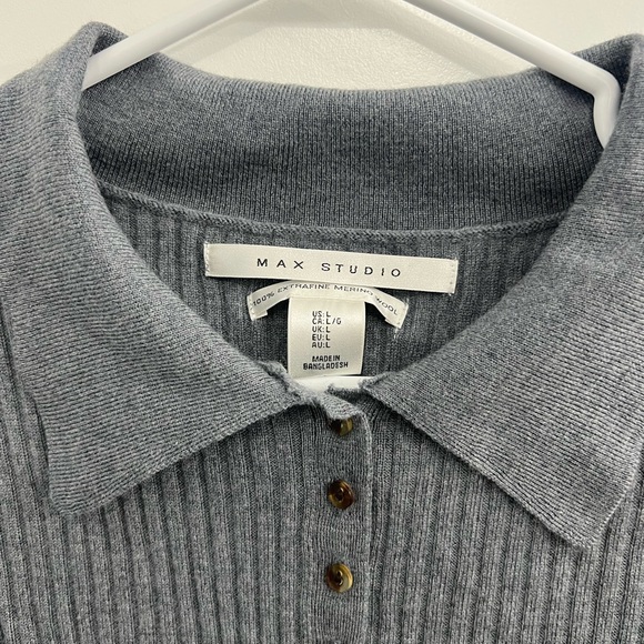 Max Studio Merino Wool Polo T - Picture 2 of 5
